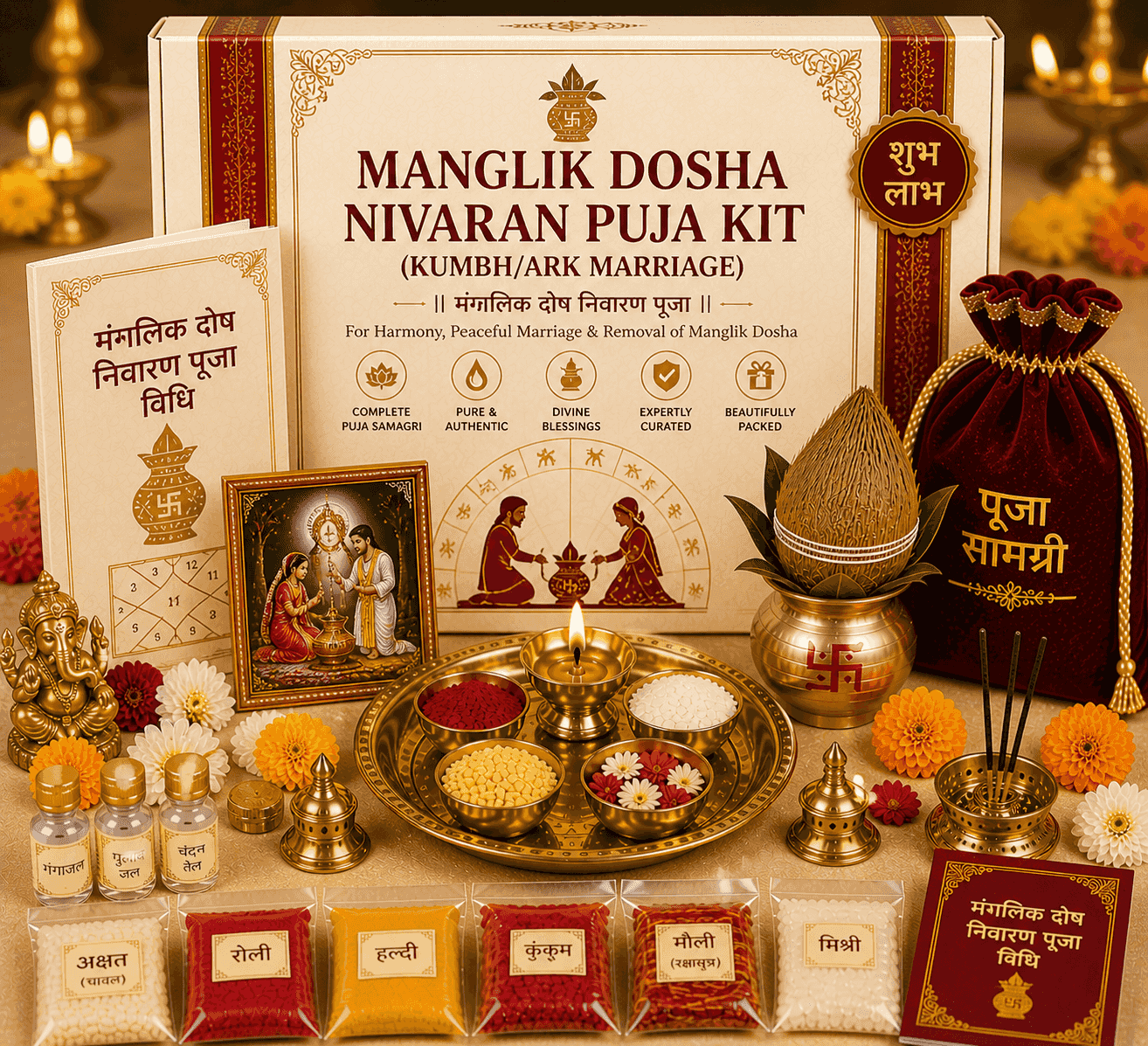 Manglik Dosha Nivaran Puja (Kumbh_Ark Marriage) Puja kit