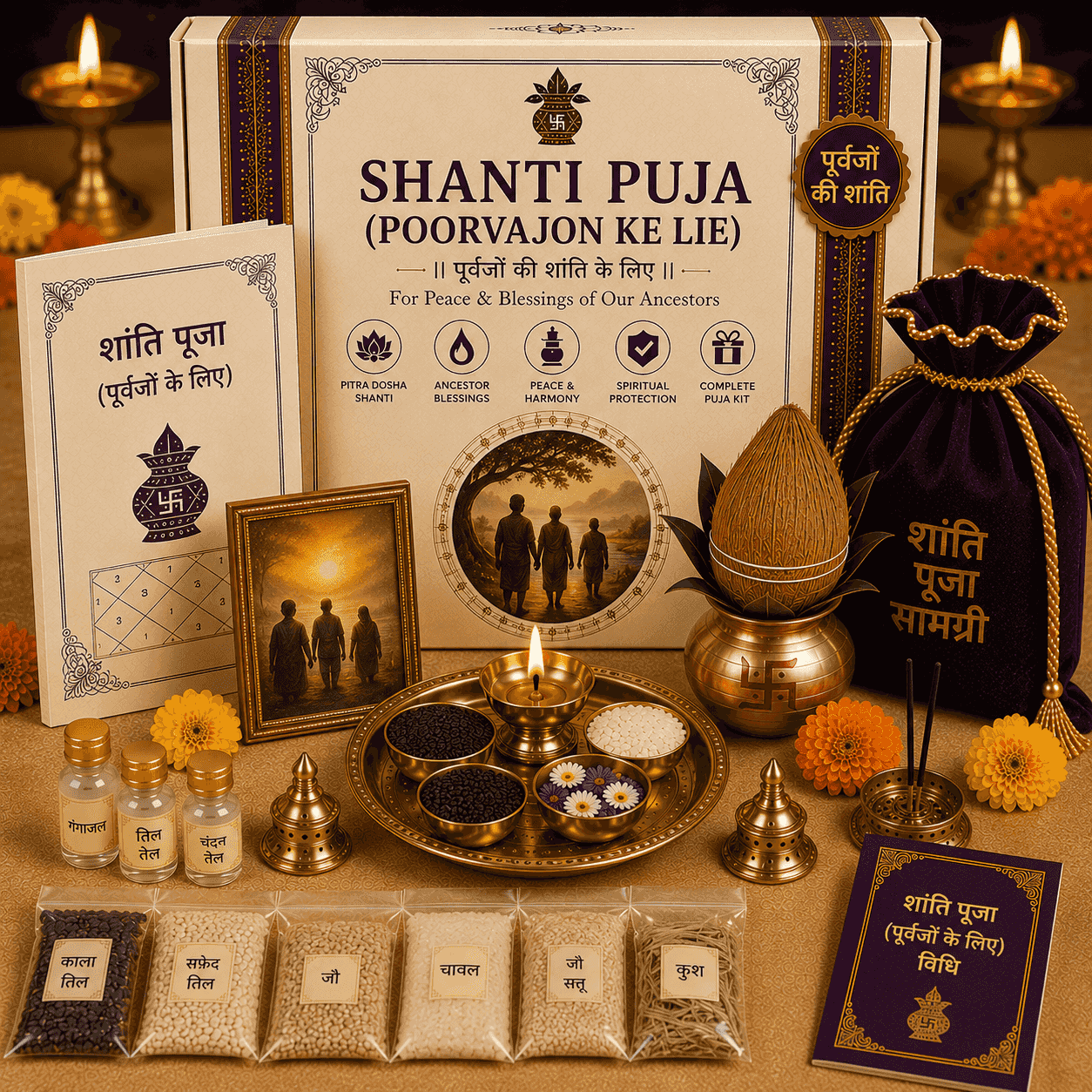Shanti Puja (Poorvajon ke lie) Puja Kit