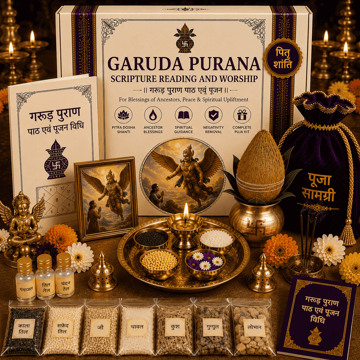 Garuda Purana Scripture Reading and Worship Puja Kit