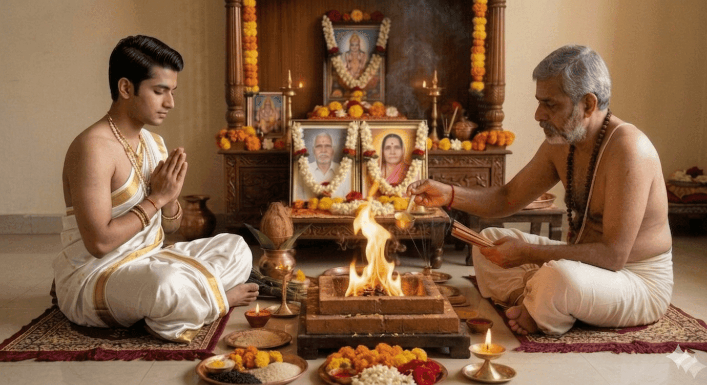 Shanti Puja (Poorvajon ke lie)