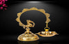 Traditional Brass Hanging Peacock Diya