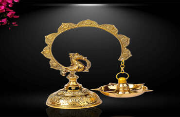 Traditional Brass Hanging Peacock Diya
